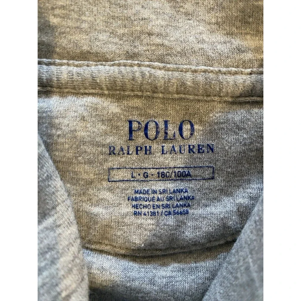 Polo Ralph Lauren Shawl Collar‎ Jersey Pullover Sweatshirt Mens L Gray